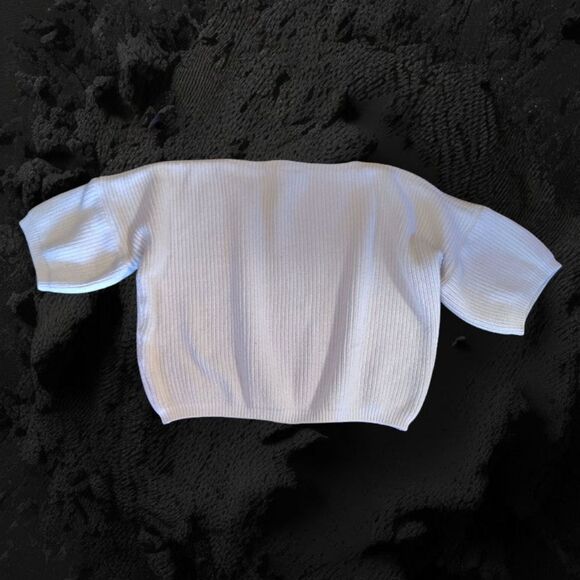 VTG San Miguel White Cable Knit 100% Cotton Oversized Sweater Medium - Picture 12 of 15